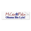 Obama Bin Lyin (McCain Palin 2008) bumper stickers