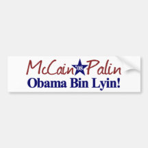 Obama Bin Lyin (McCain Palin 2008) Bumper Sticker