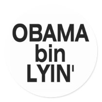 Obama bin Lyin' Round Stickers