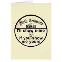 Obama BIRTH CERTIFICATE Card