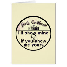 Obama BIRTH CERTIFICATE Card