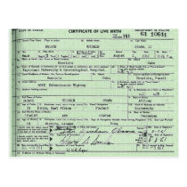 Obama birth certificate postcard postcards