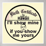 Obama BIRTH CERTIFICATE POSTER Print