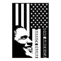 Obama Black and White Print by OneAmerica Obama Black and White Print