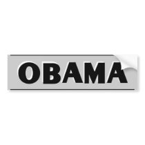 Obama Black on Gray Bumper Sticker bumper stickers by obama_08 Obama Black on Gray Bumper Sticker bumper stickers