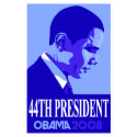 Obama Blue 44th President Poster 3 print