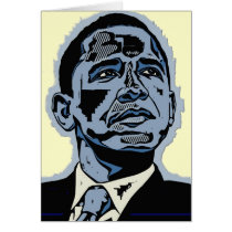 Obama Blue Greeting Cards