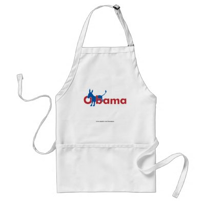Obama Blue Donkey - white outline Aprons by BnEsTees