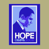 Obama Blue Hope Postcard postcards