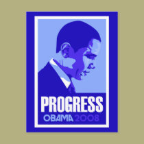 Obama Blue Progress Postcard