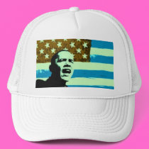 Obama Blue US Flag Hat