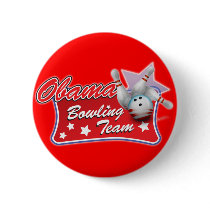 Obama Bowling Team Pinback Buttons