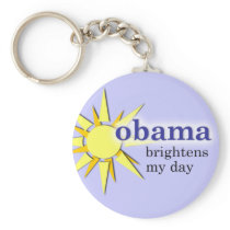 Obama brightens my day - blue skies! keychains