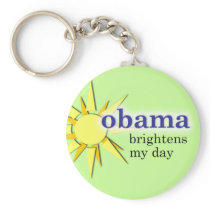 Obama brightens my day - earth-friendly green! keychains