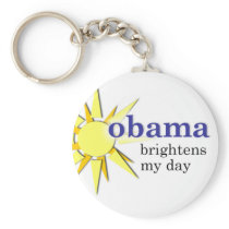 Obama brightens my day keychains