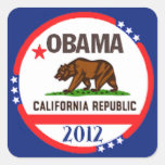Obama California Square Stickers