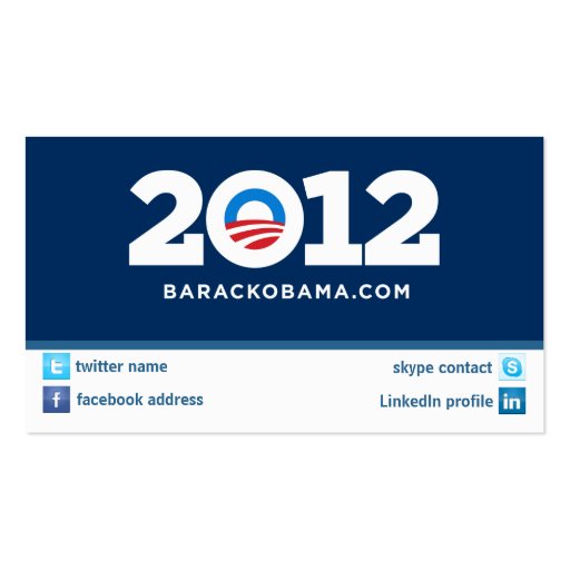 Obama Campaign Networking Card Business Card Templates (back side)