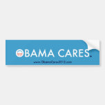 OBAMA CARES 2012 Bumper Sticker (Lt. Blue & White)