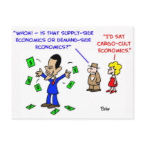 Obama cargo cult economics postcard