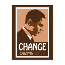Obama - Change Dark Brown Postcard