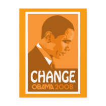 Obama - Change Dark Orange Postcard