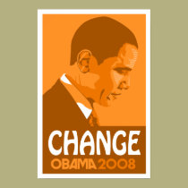 Obama - Change Dark Orange Poster posters