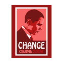 Obama - Change Dark Red Postcard