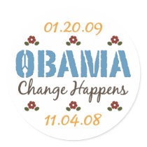 Obama Change Happens Sticker