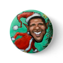 Obama Christmas Pinback Buttons