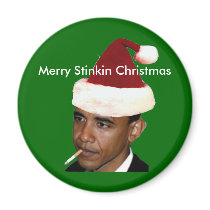 Obama Christmas Button(t shirt bumper anti obama) magnets by EcoTees Obama Christmas Button(t shirt bumper anti obama) magnets