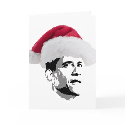 Obama Christmas father xmas Greeting Card by Funkart