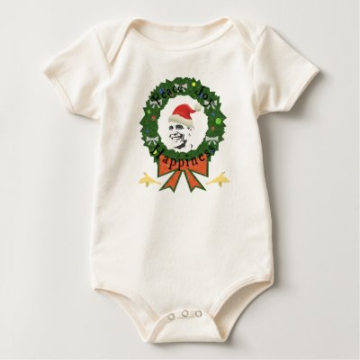 Obama Christmas Holiday Infant Baby  Shirt by SideSplitters