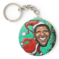 Obama Christmas Keychain