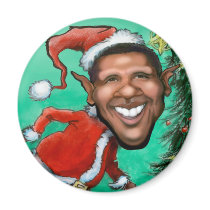 Obama Christmas Fridge Magnet
