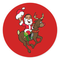 Obama Christmas Reindeer Santa Claus gifts stickers by Funkart Obama Christmas Reindeer Santa Claus gifts stickers