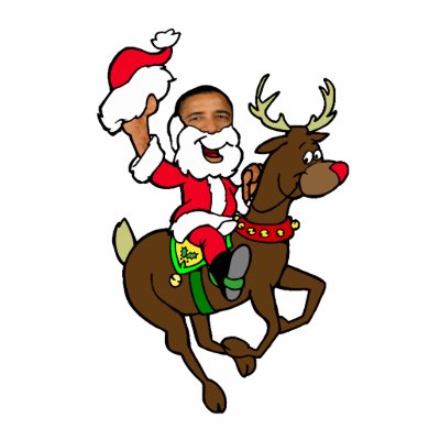 Obama Christmas Reindeer Santa Claus gifts Shirts by Funkart