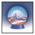 obama christmas - snow globe posters