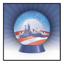 obama christmas - snow globe posters