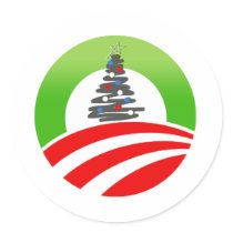 Obama Christmas stickers