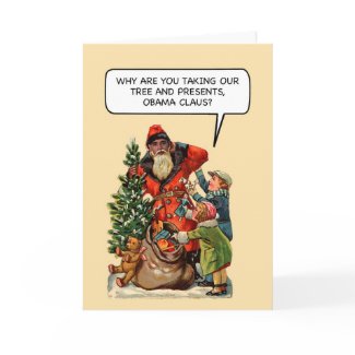 Obama Claus Funny Christmas Card card