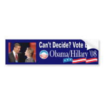 Obama/Clinton '08 Bumper Stickers