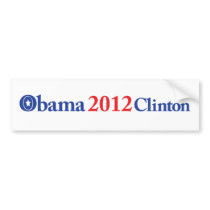 Obama Clinton 2012 Bumper Sticker