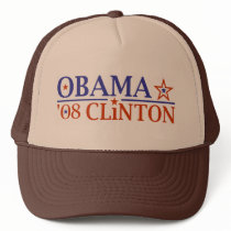 Obama Clinton Super Ticket 2008 hats