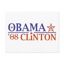 Obama Clinton Super Ticket 2008 postcards