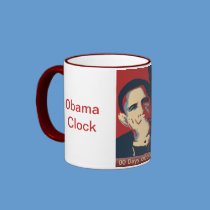 Obama Clock Mug - Maroon mugs