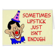 obama clown lipstick card