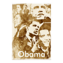 Obama Collage 2 poster (vintage color) by akamundo posters