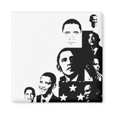 Obama Collage Refrigerator Magnet by JuJuGarden