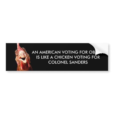 Political Bumper Stickers on Obama Colonel Sanders Chicken Bumper Sticker P128265756286008021trl0