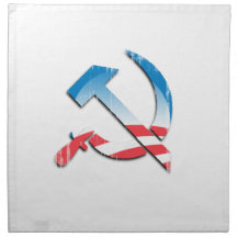 Obama Communist Symbol Faded.png Cloth Napkin